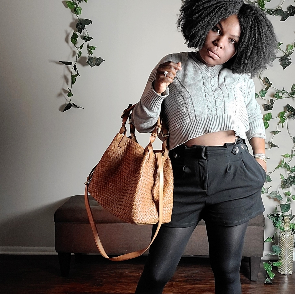 Haute Monde Black High Waist Shorts